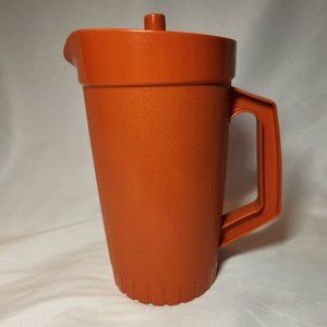 Tupperware Vintage Harvest Orange Pitcher 874-8 With Vacuum Lid